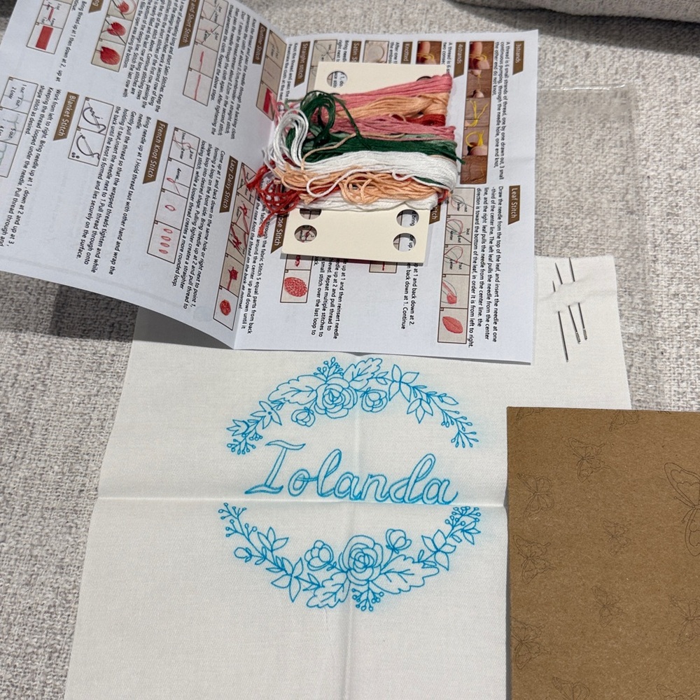 NWT DIY embroidery kit Iolanda w/o 8inch hoop